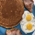 Pancakes, 2 Eggs and Meat